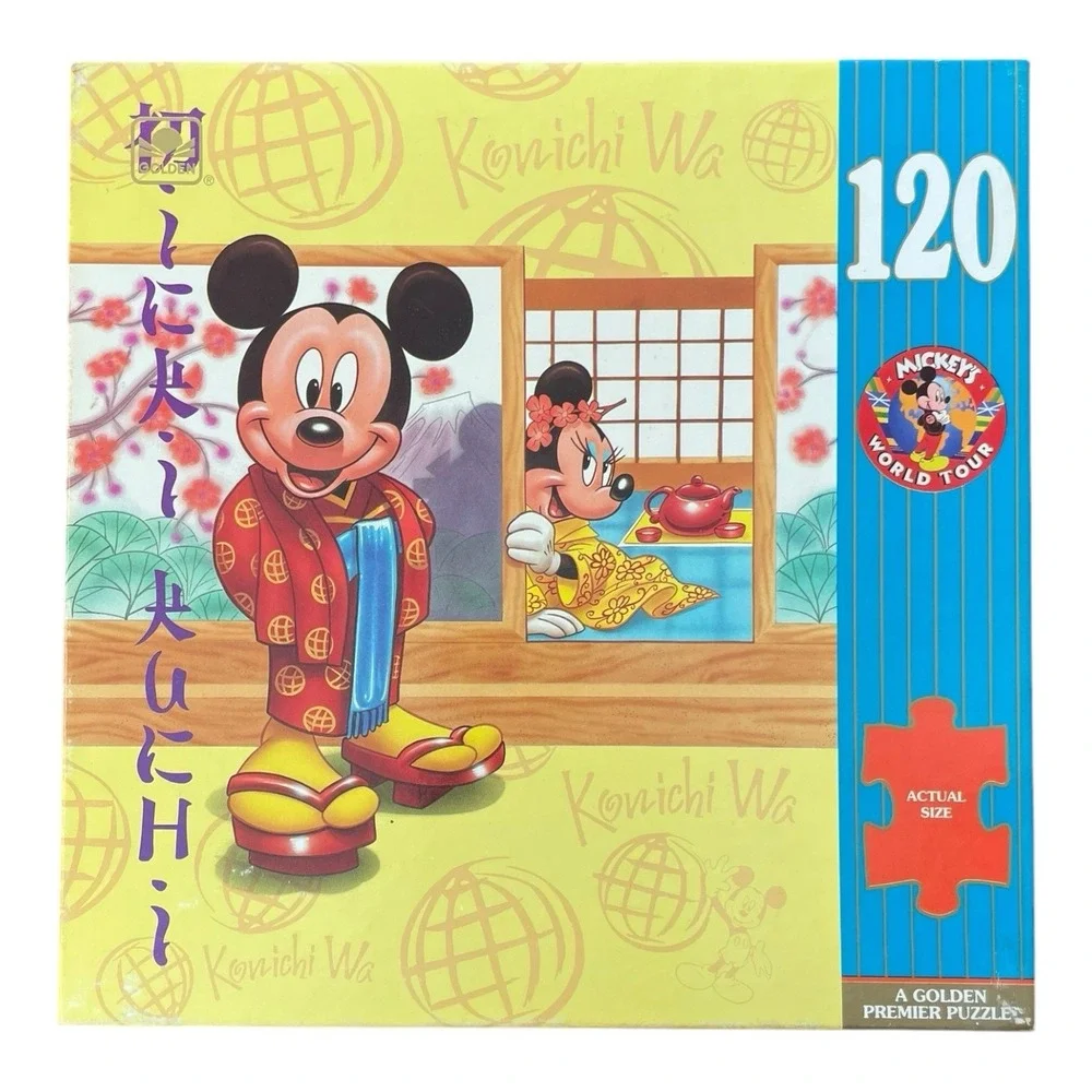 Golden Premier Disney Mickey's‎ World Tour Japan 120 Piece Puzzle 11.5x15 Sealed